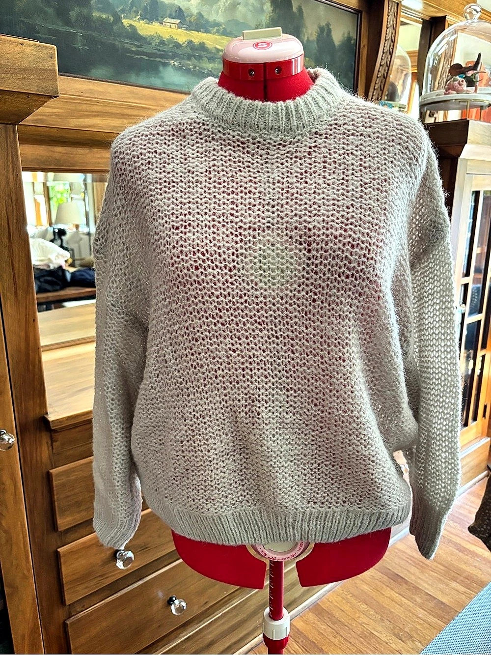 NIA Pablo Sweater Gray Knit Crewneck Size XS